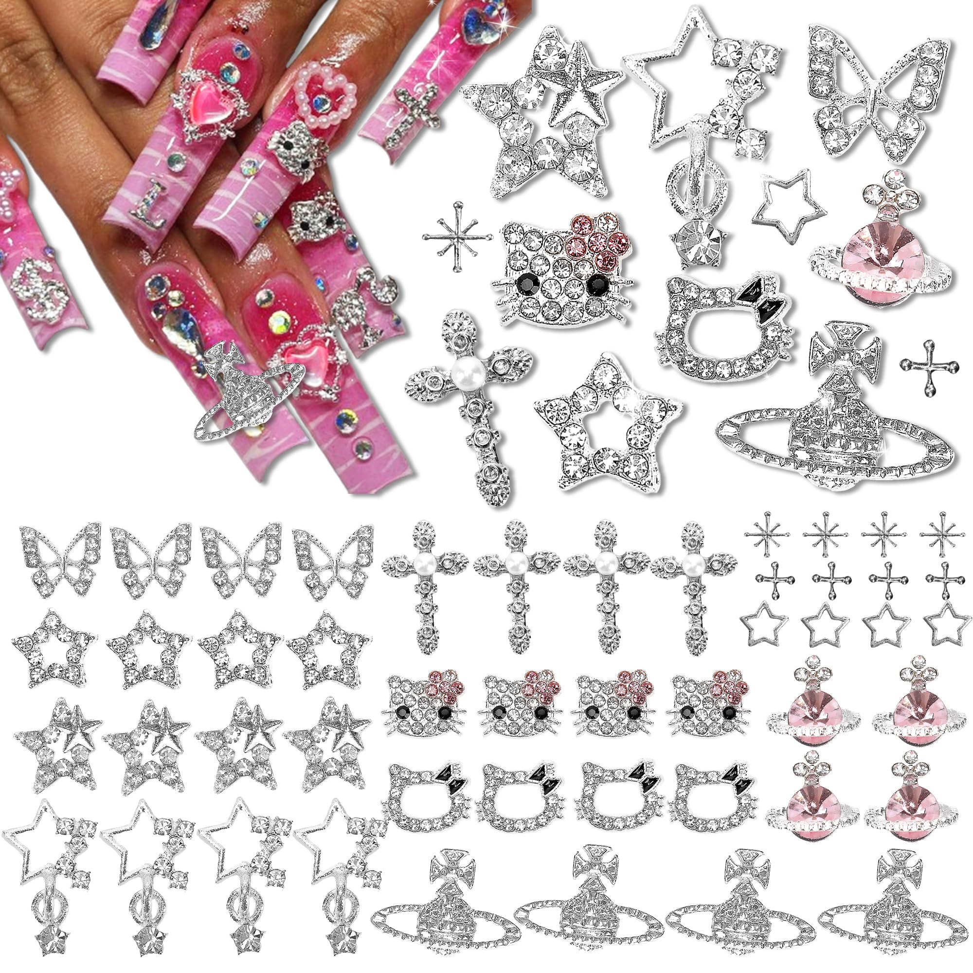 Namifin front package showing all 48 nail charms for versatile designs