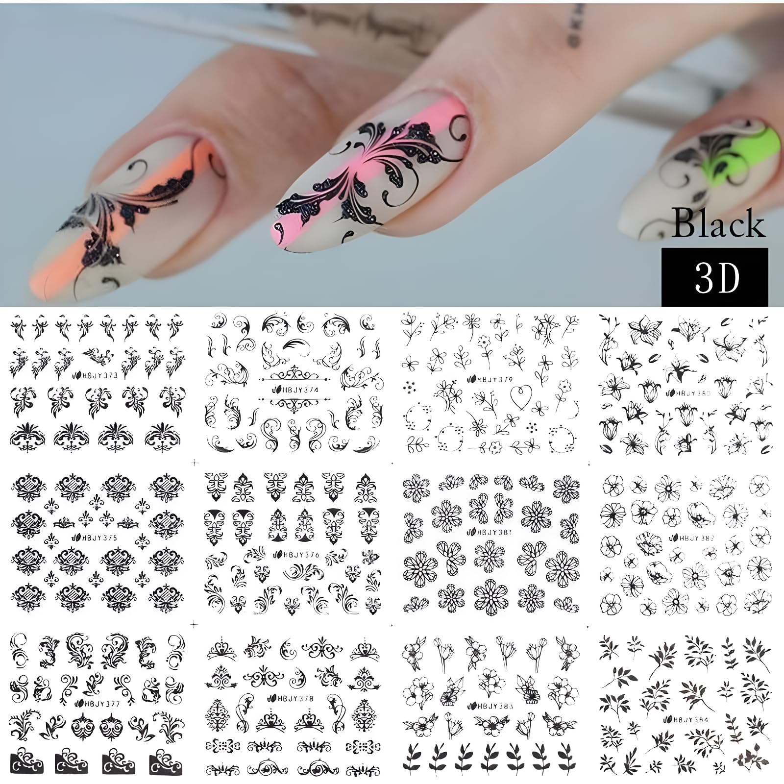 Namrec lifestyle image of party manicure showcasing retro black nail design appeal