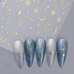 Namrec finished manicure with moon and star accents demonstrating salon-style look benefit