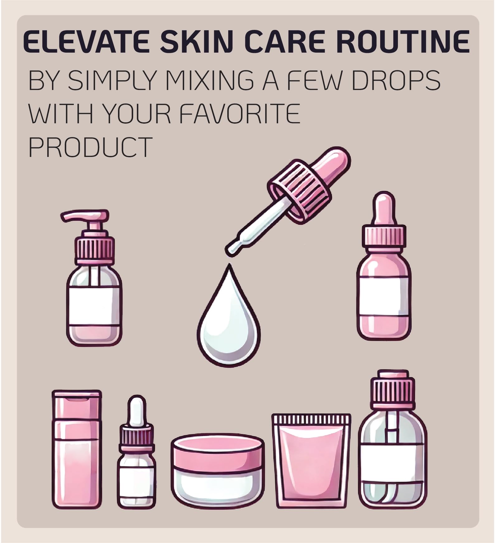 Nano Recipe pea‑sized serum mixed in palm demonstrating dilution method and convenient three‑drop usage