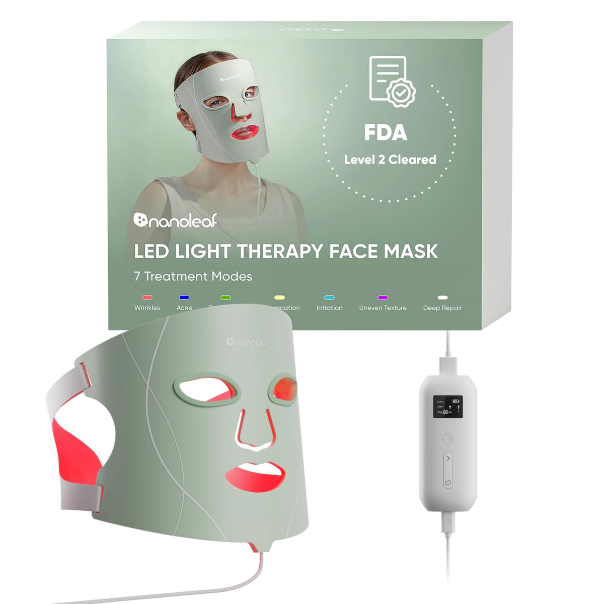 Nanoleaf face mask front view showing full-face LED coverage and comfortable fit