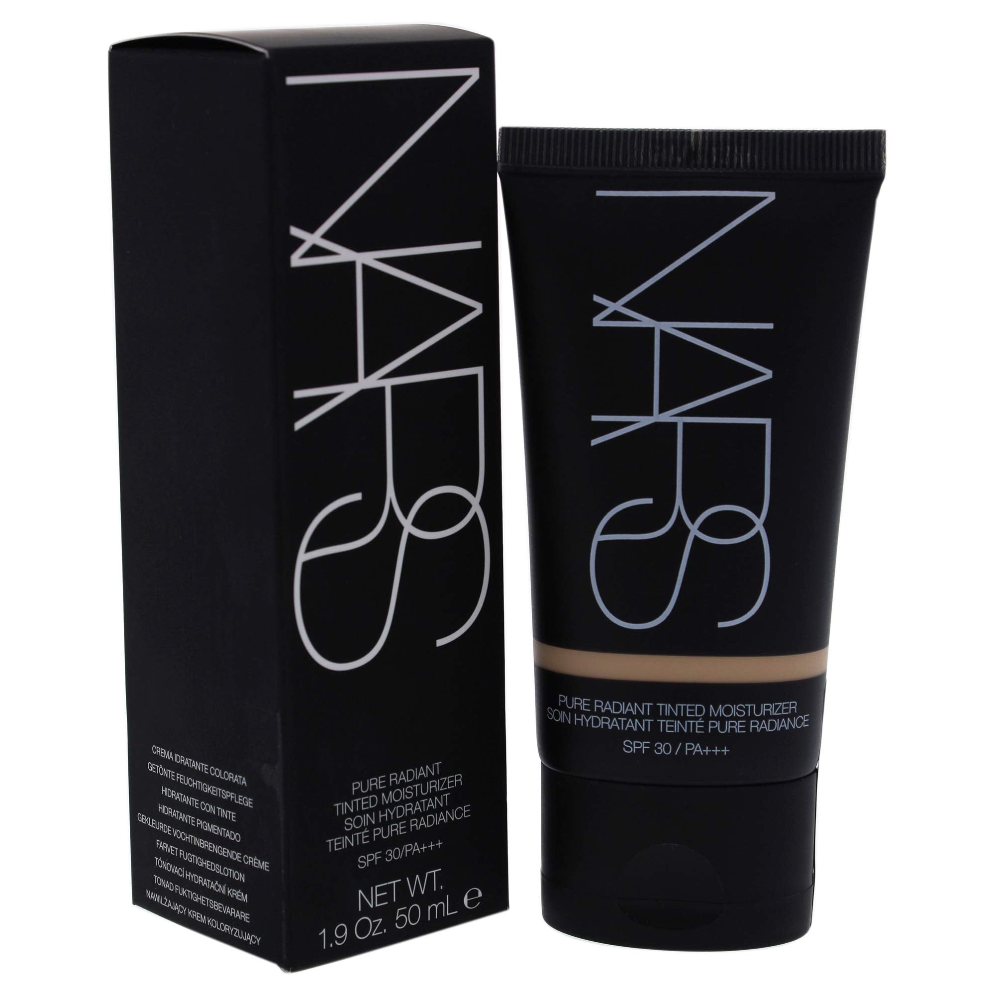 NARS label closeup highlighting SPF 30 PA+++ for daily broad-spectrum defense