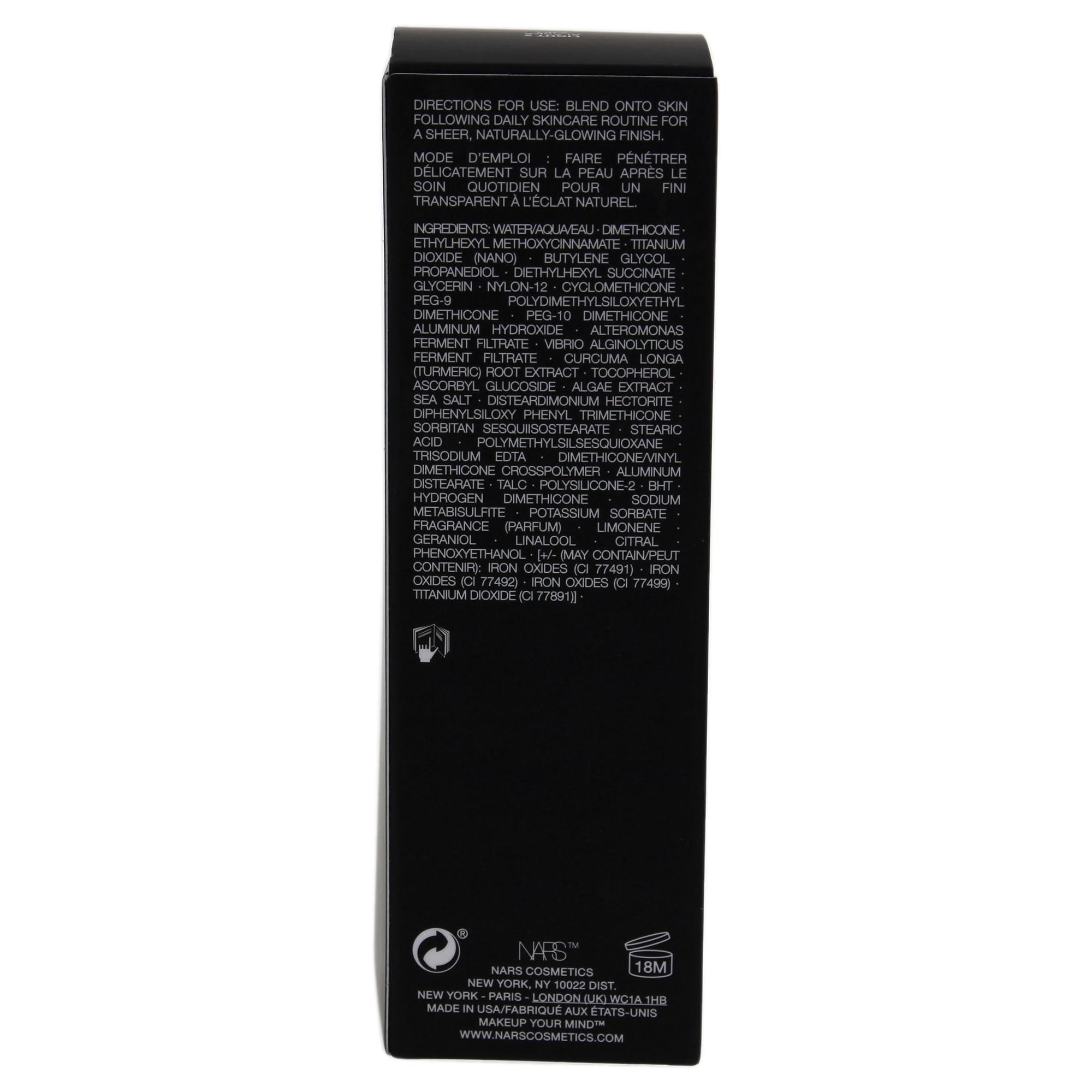 NARS application with fingers showing fast, even skin blending