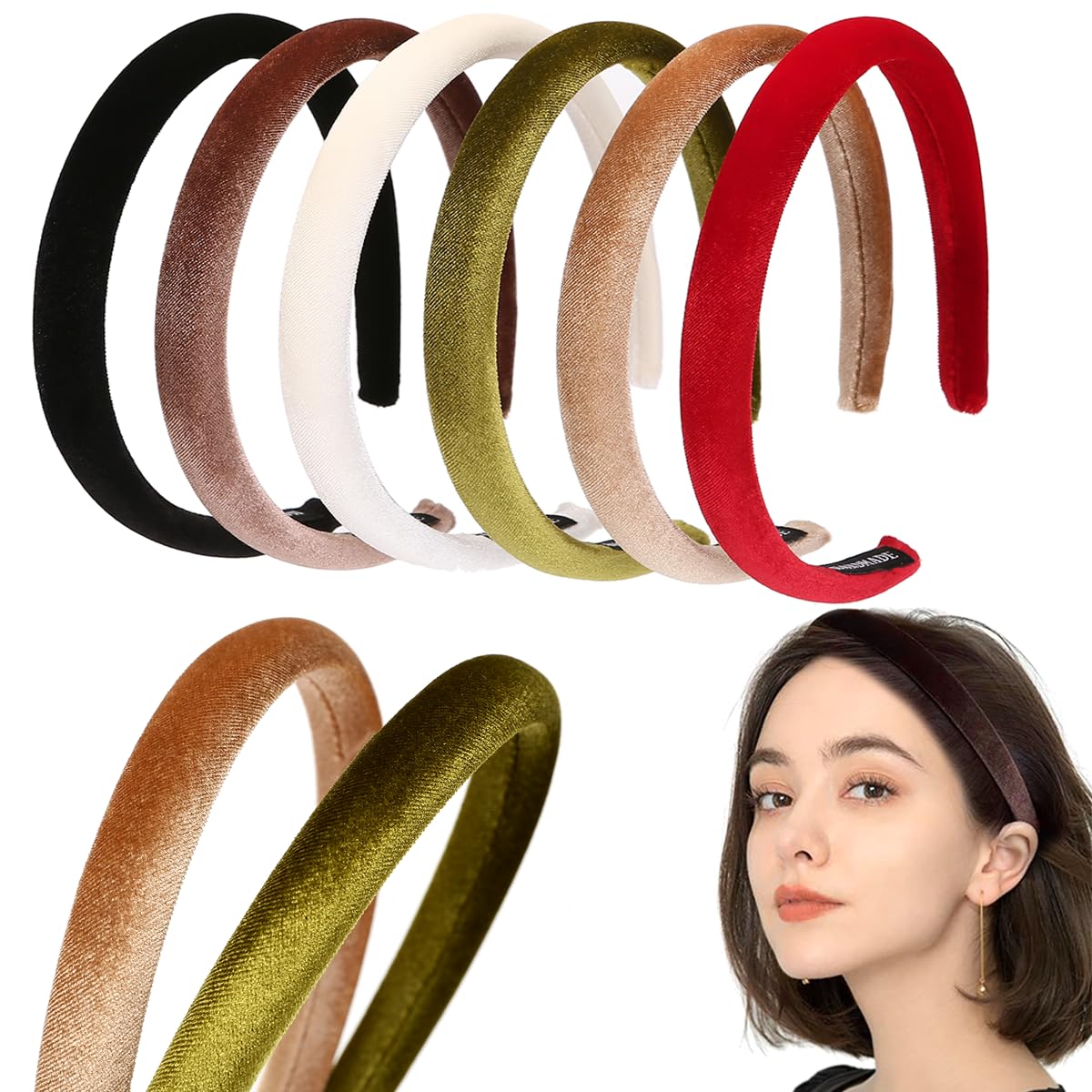 NARUNING front view of six-pack headbands shows colors and neat packaging benefit organization