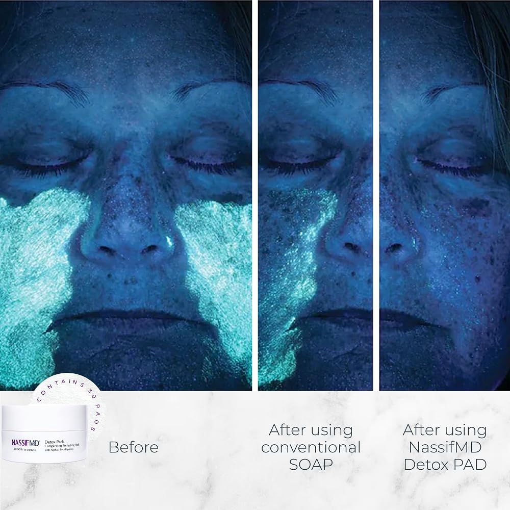 NASSIFMD close-up of pad texture and saturated solution for gentle exfoliation