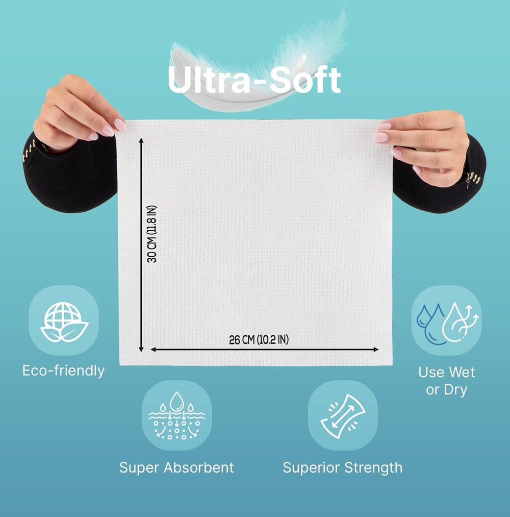 Nat.&Co. stacked towels edge view conveying thickness and absorbency