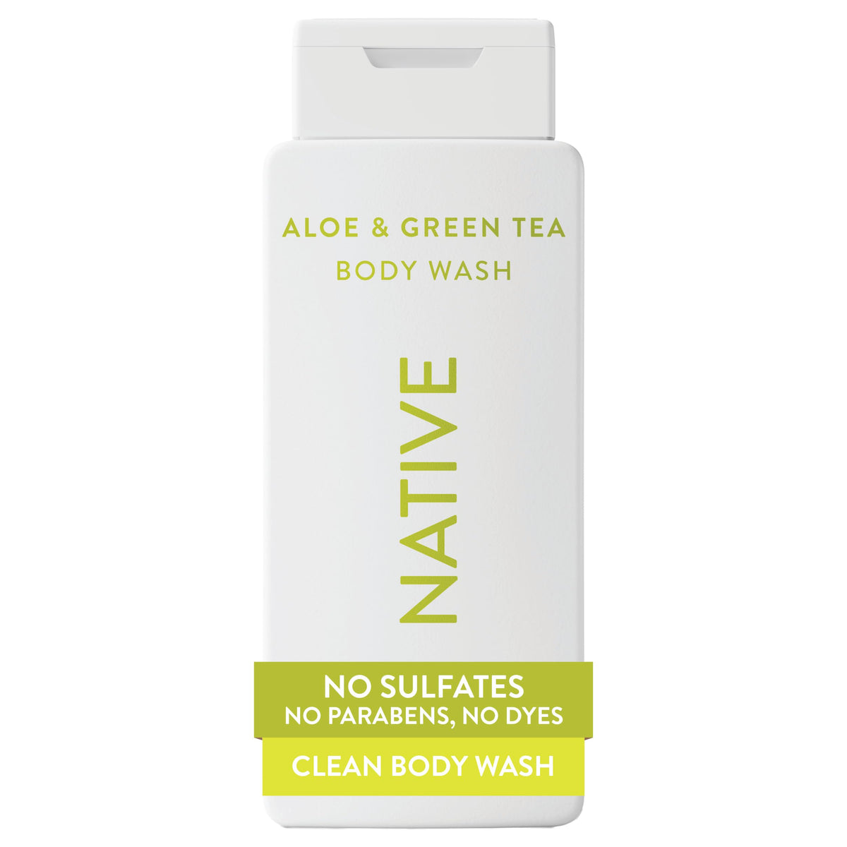 Native front packaging showing clean aloe and green tea design, easy identification