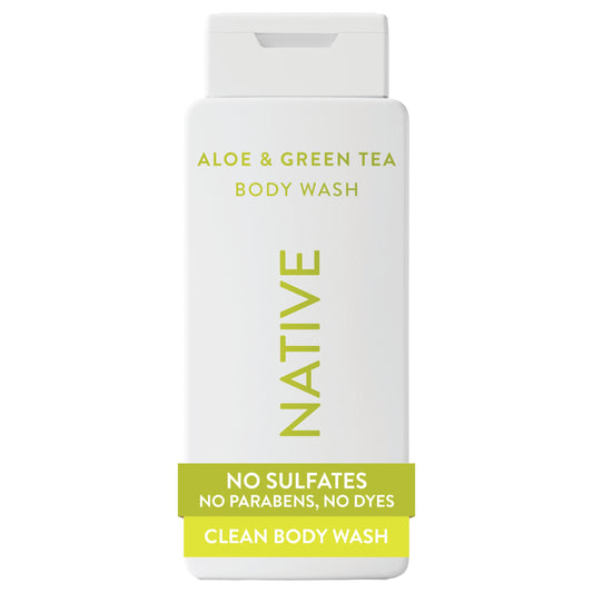 Native front packaging showing clean aloe and green tea design, easy identification