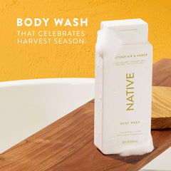 Native body wash rich lather texture close-up demonstrating gentle foam