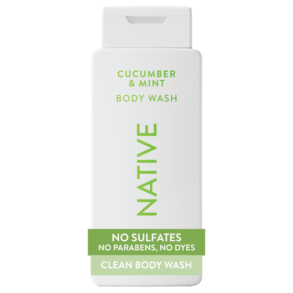 Native bottle front view showing label and refreshing scent benefit