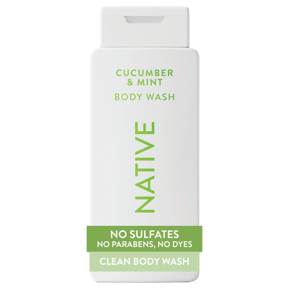 Native bottle front view showing label and refreshing scent benefit