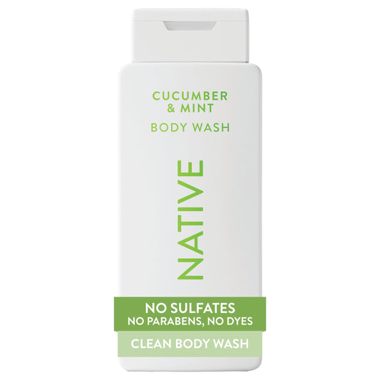Native bottle front view showing label and refreshing scent benefit