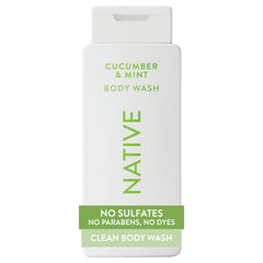 Native bottle front view showing label and refreshing scent benefit