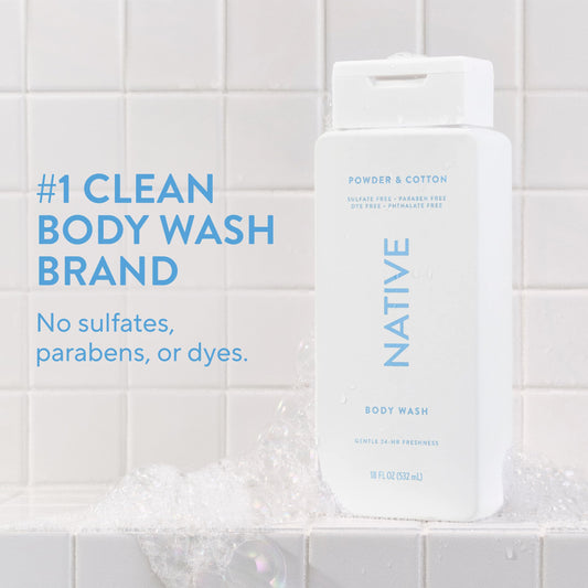 Native label close-up with pump highlighting clean ingredients and clear benefits