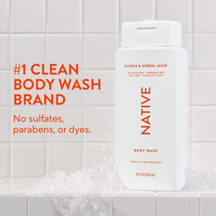Native pump close-up showing texture to highlight creamy, skin-friendly lather