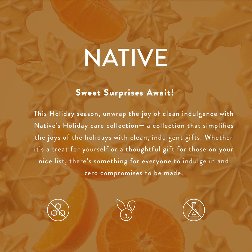 Native body wash on a loofah in hand showing convenient usage and thorough cleansing