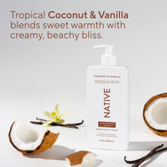 Native bottle label close-up showing ingredients list and clean formula benefits