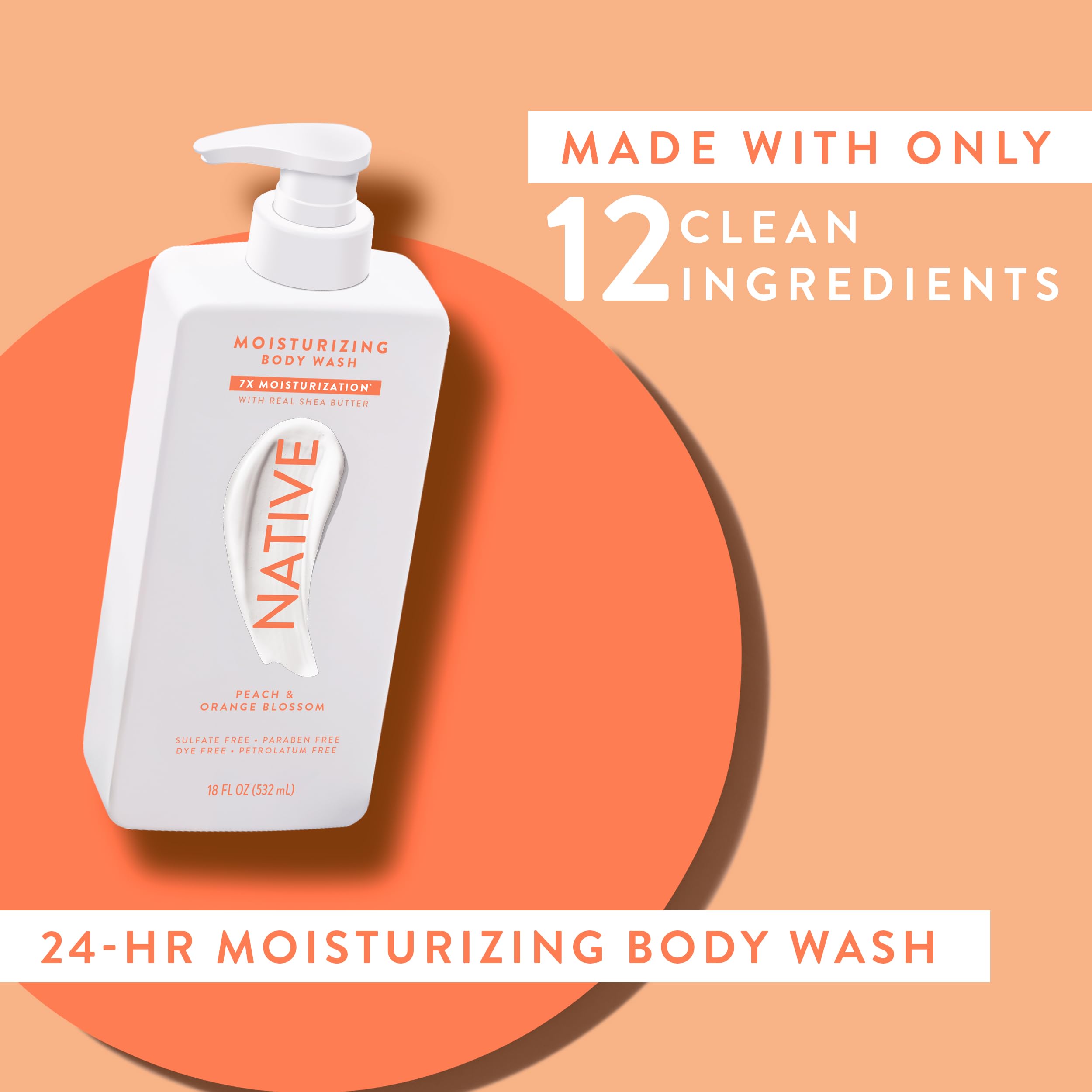 Native bottle next to hand to show 18 oz size and convenient refill benefit