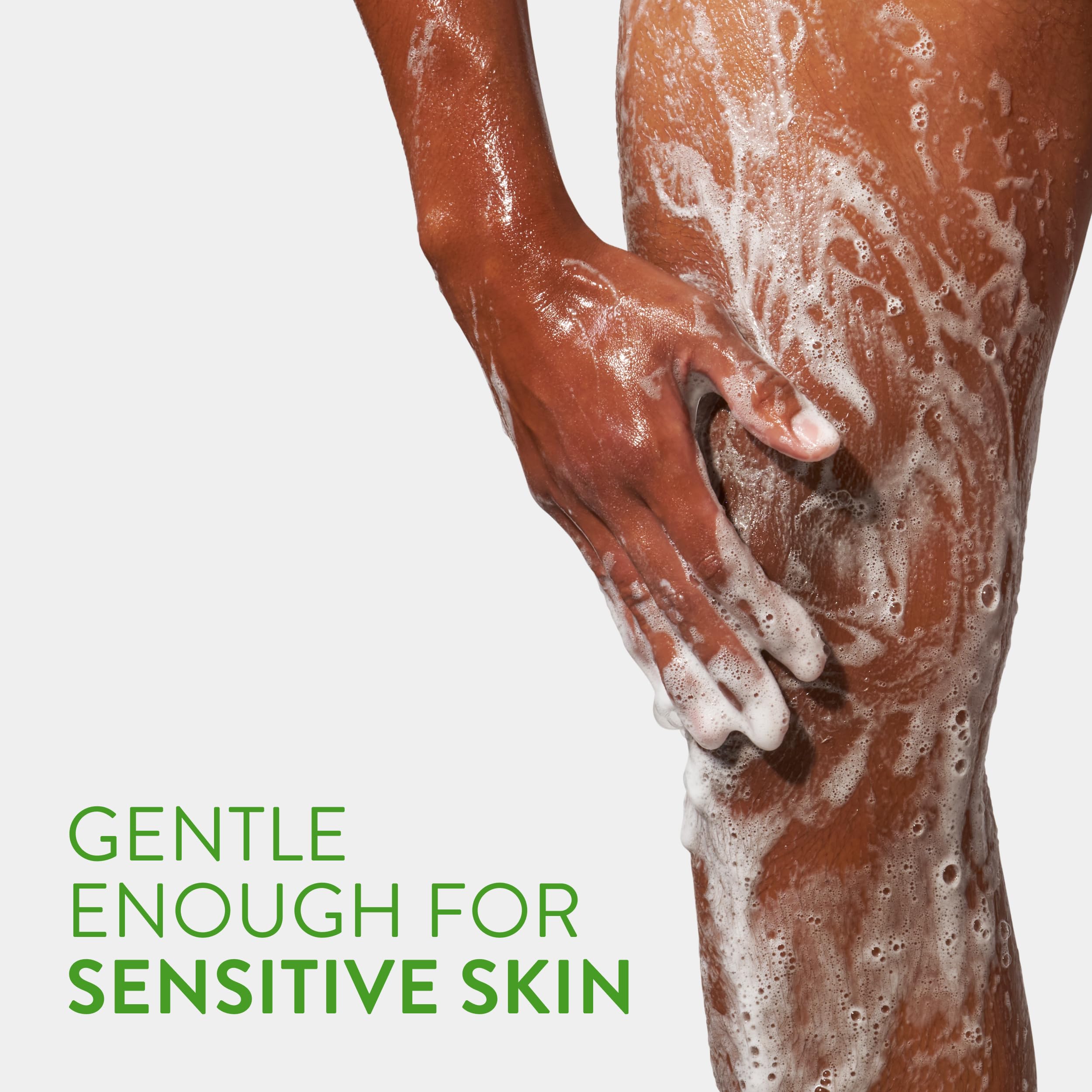 Foamy lather on pouf from Native providing rich, easy rinsing