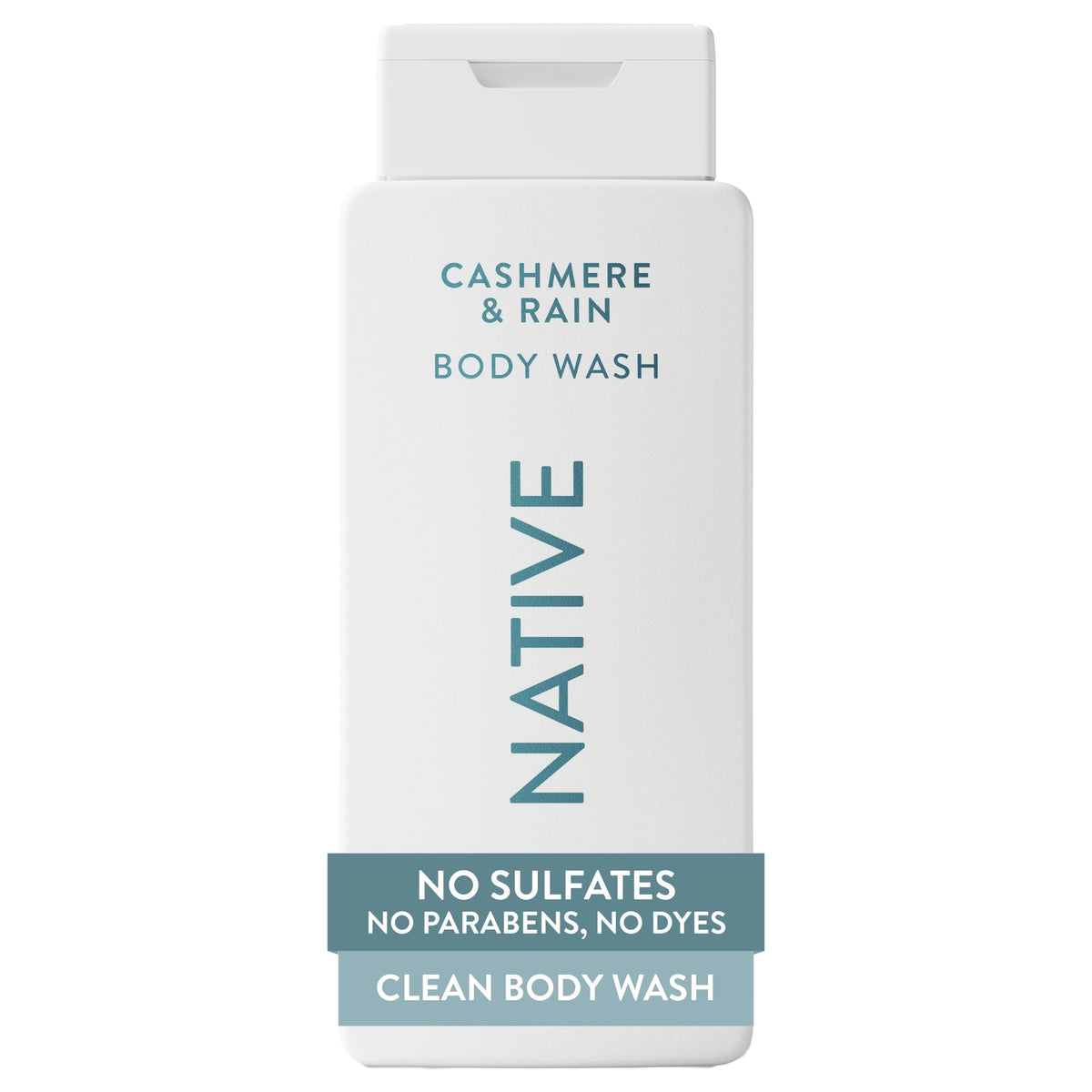 Native front packaging showing cashmere & rain scent and benefits
