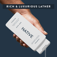 Native charcoal pump dispensing rich foam for efficient cleansing and quick lather