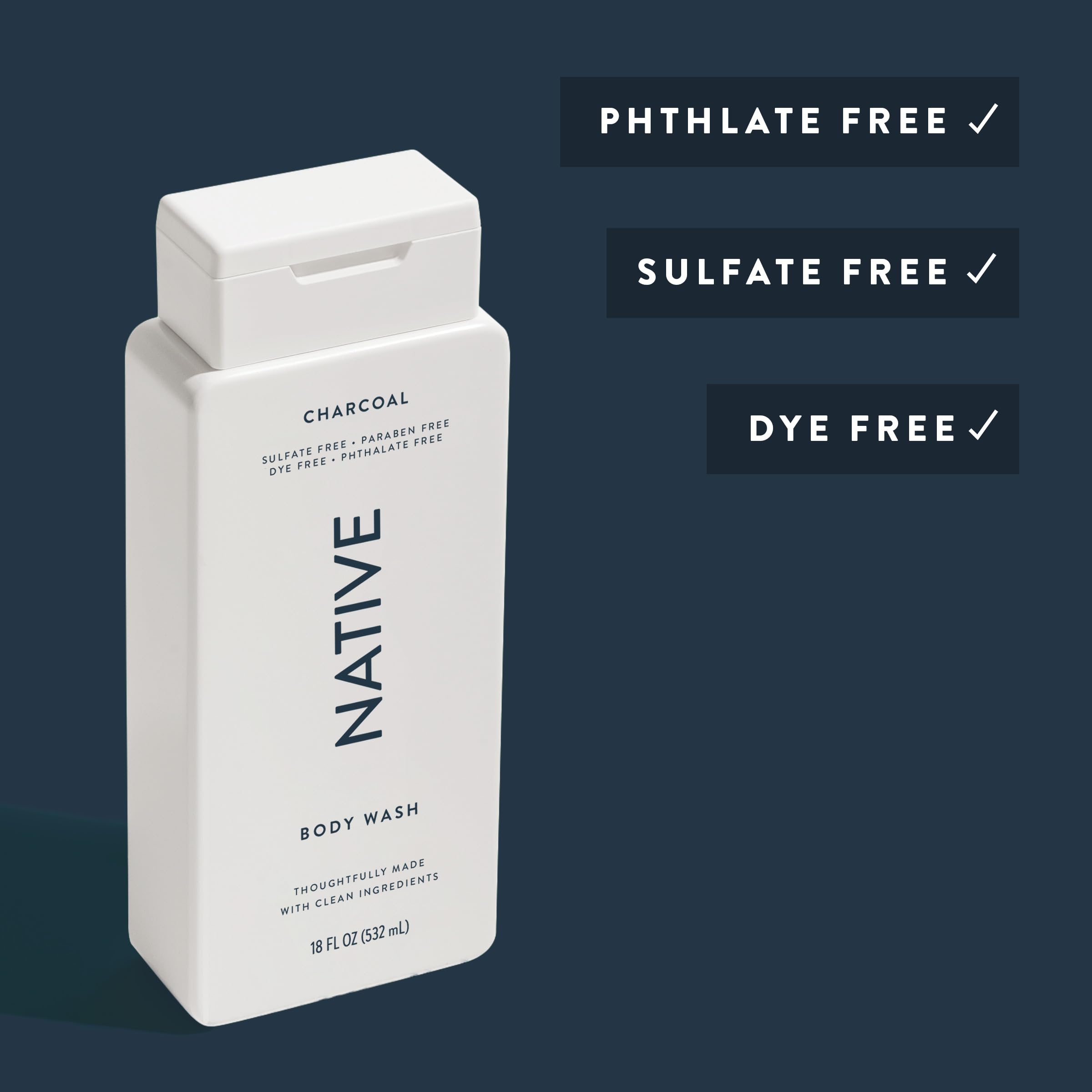Native charcoal texture close-up highlighting smooth gel formula for gentle hydration