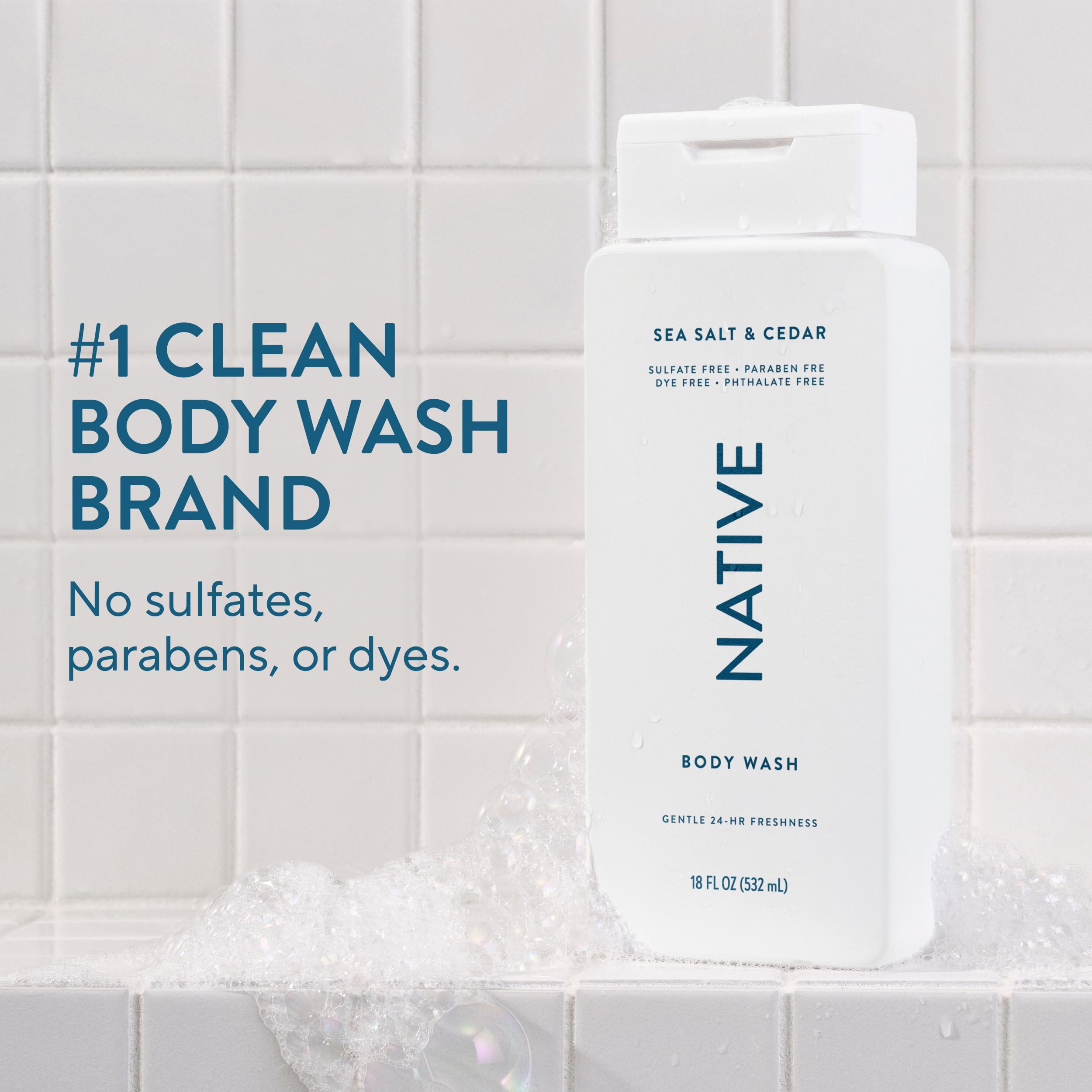 Native gel texture close-up highlighting smooth lather and gentle cleanse