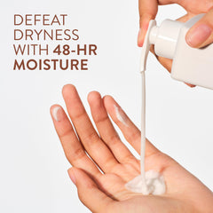 Native lotion pouring from pump highlighting creamy texture and quick absorption
