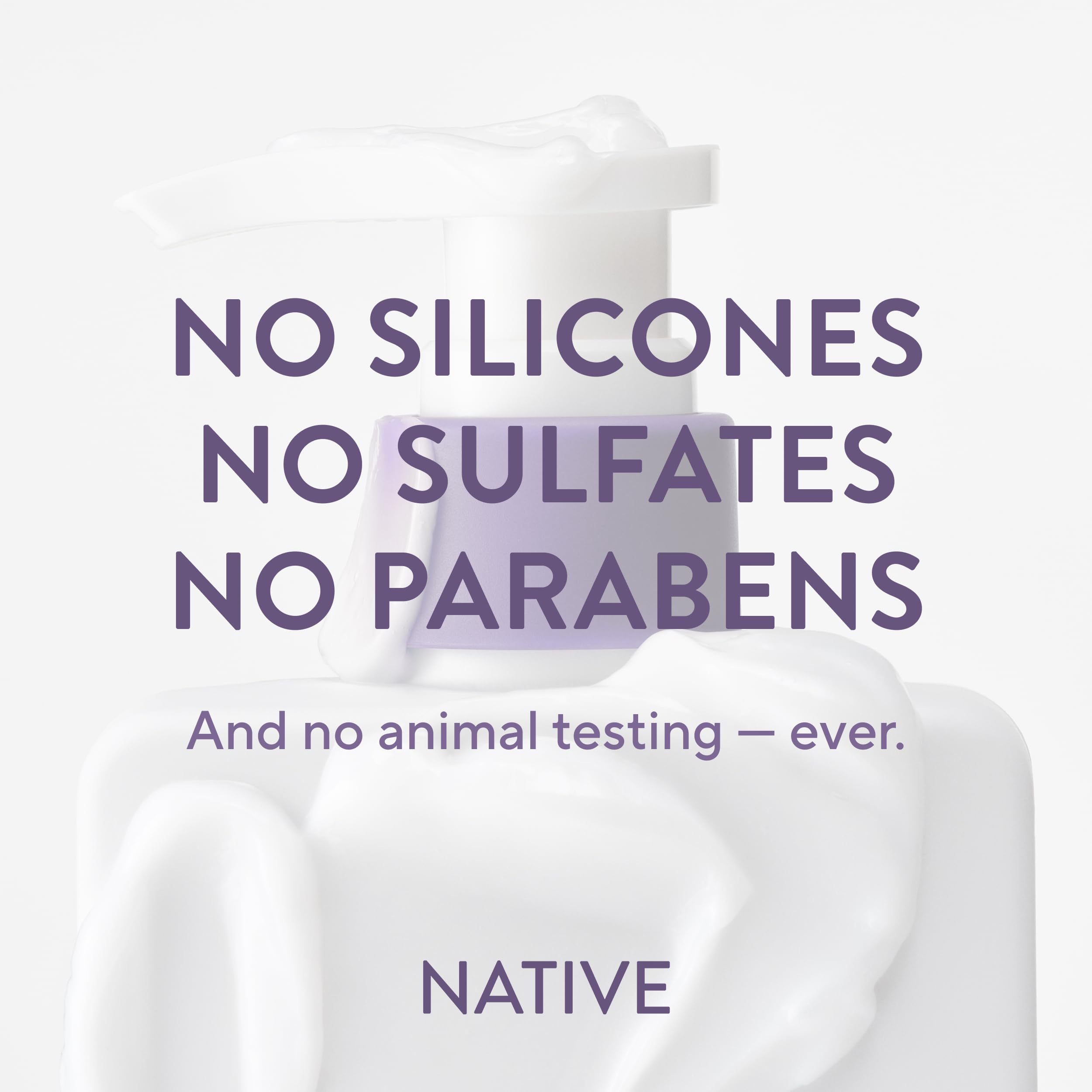 Native conditioner bottle paired with Native shampoo for a complete routine benefit