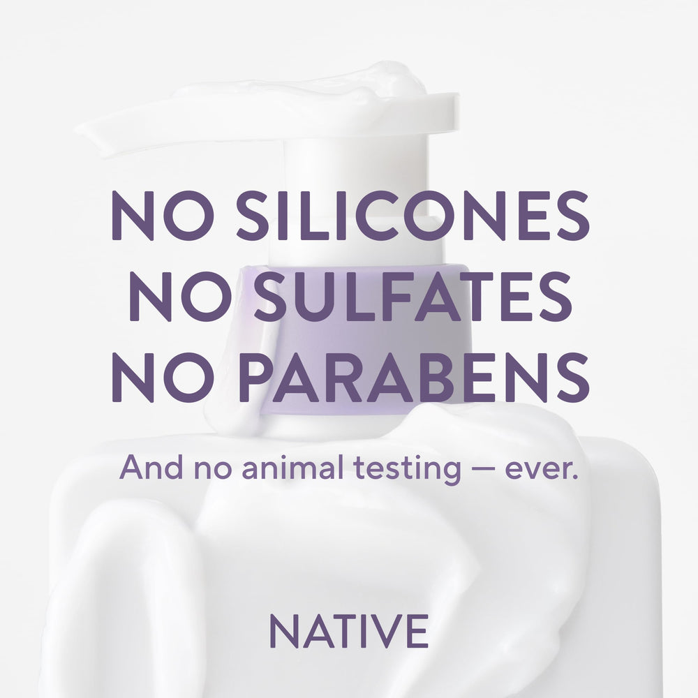 Native conditioner bottle paired with Native shampoo for a complete routine benefit