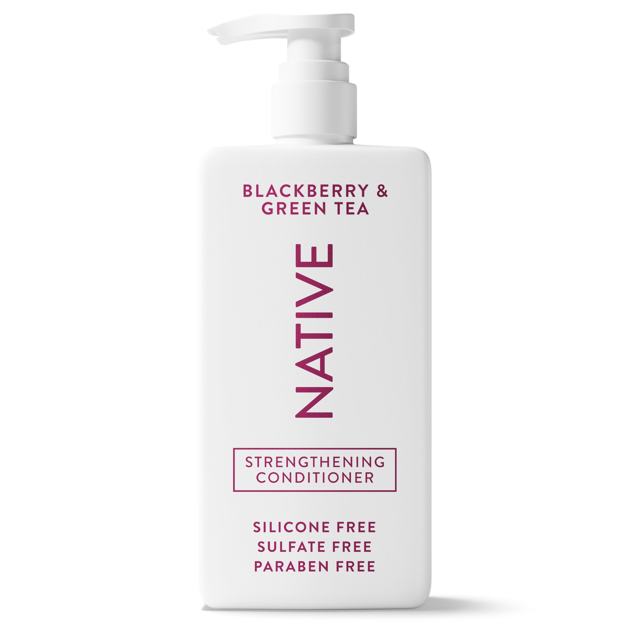 Native front bottle showing blackberry and green tea scent, clear ingredient benefit