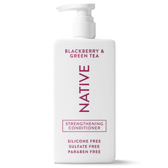Native front bottle showing blackberry and green tea scent, clear ingredient benefit