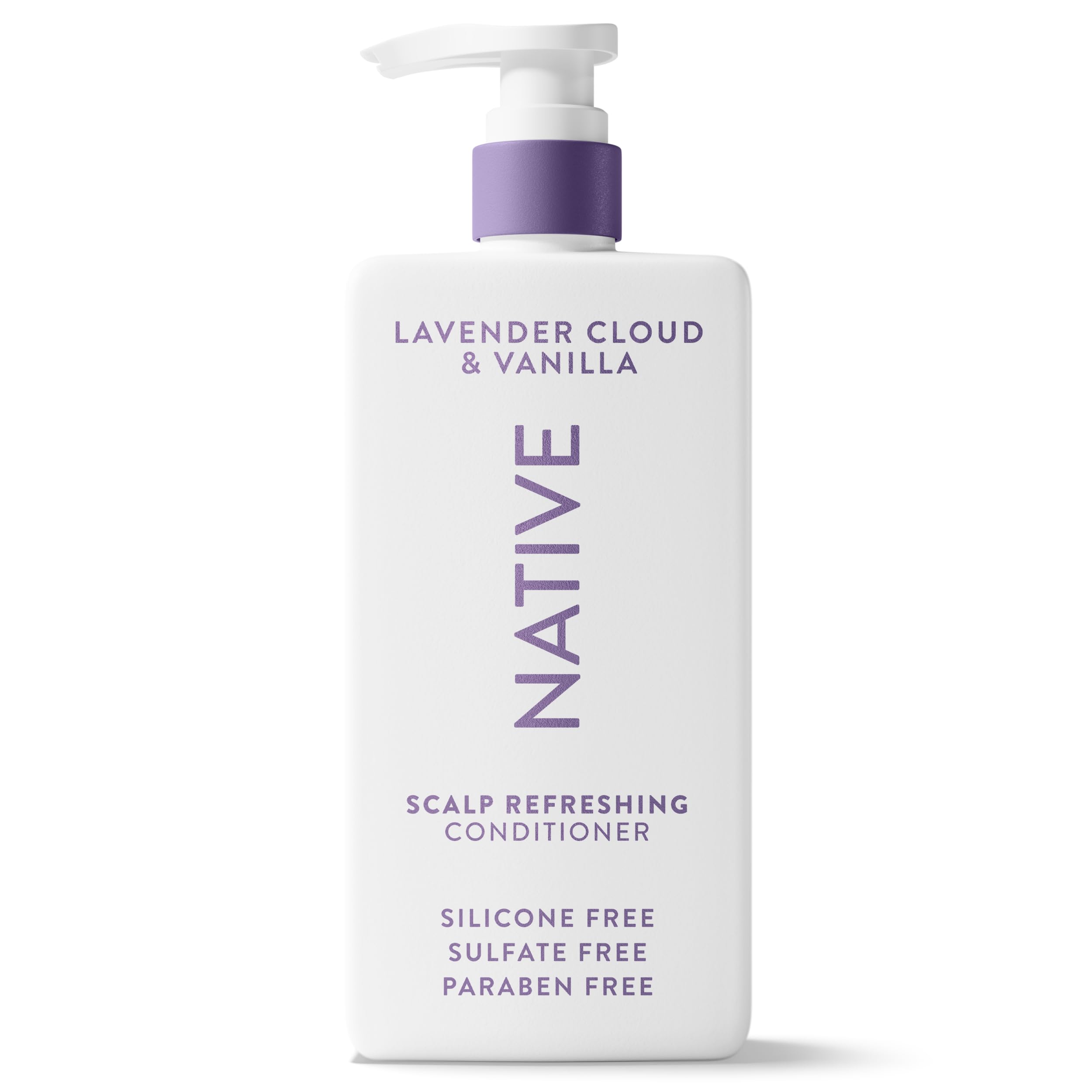 Native conditioner front packaging shows clean design and size benefit