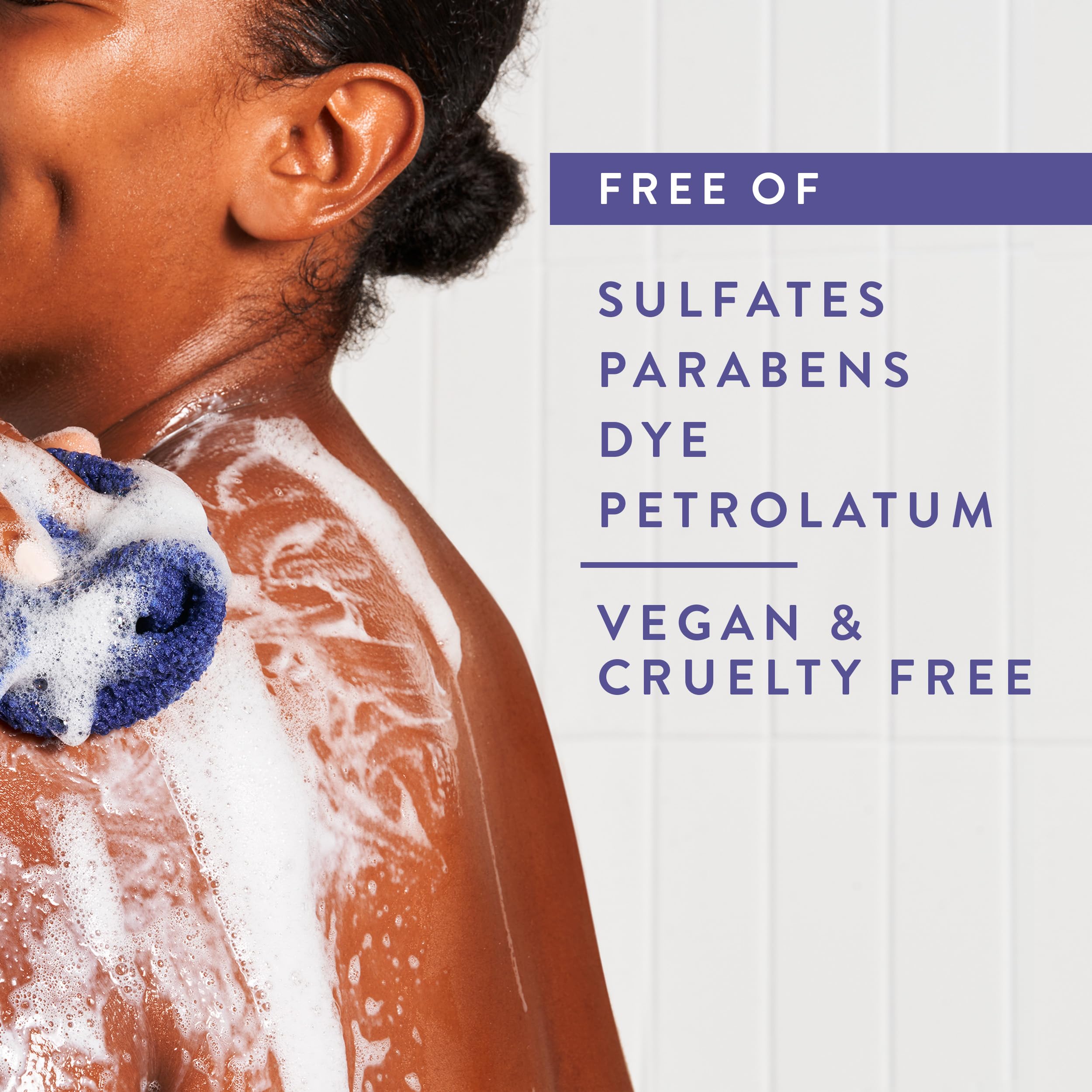 Close-up of creamy suds texture from Native body wash that locks in moisture