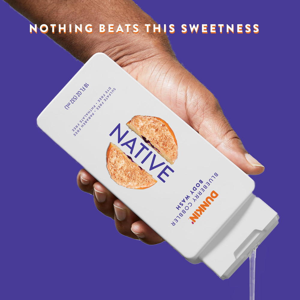 Native Dunkin creamy lather texture demonstrating gentle moisturizing foam