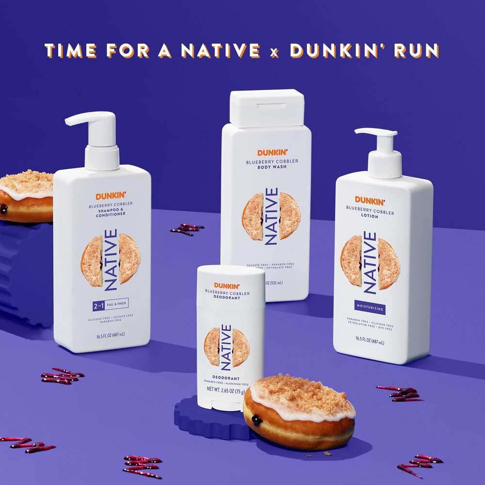 Native Dunkin Blueberry Cobbler label and ingredients view for ingredient clarity