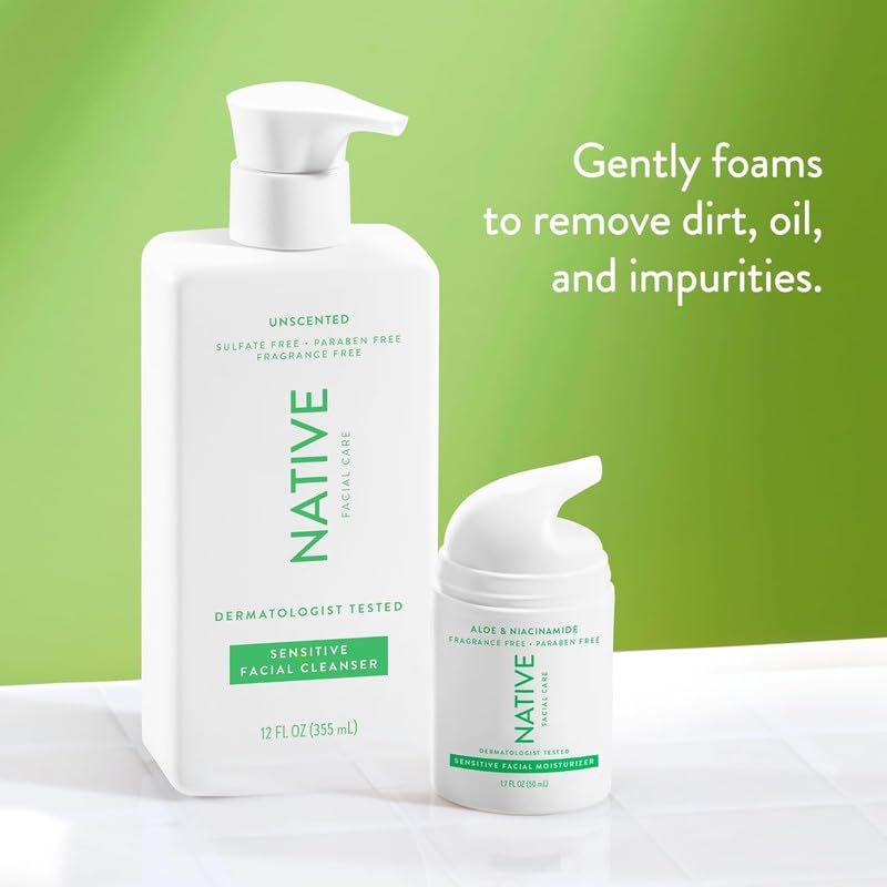 Native face wash creamy texture close-up showing gentle lathering