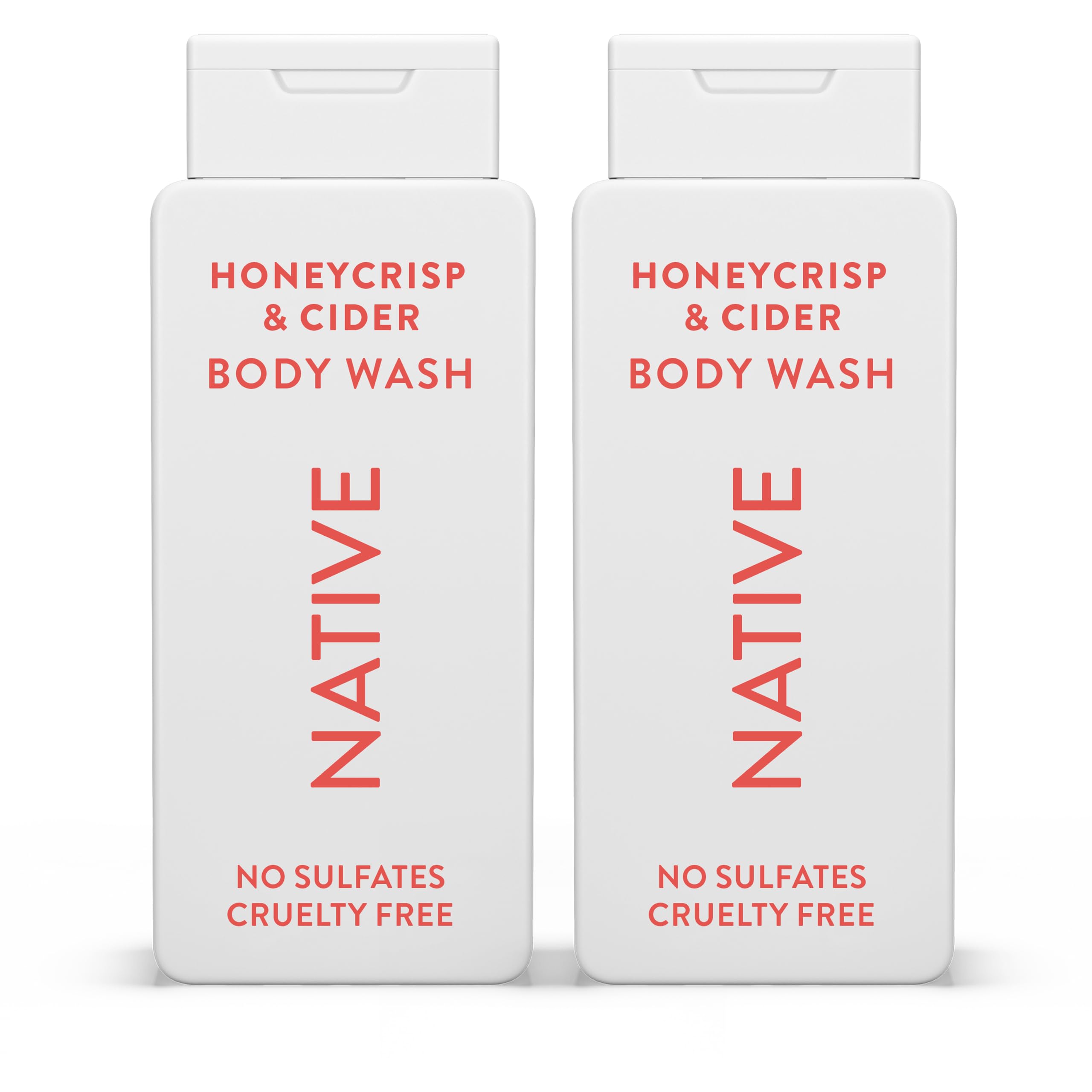 Native bottle front packaging showing Honey Crisp & Cider scent and clean design benefit
