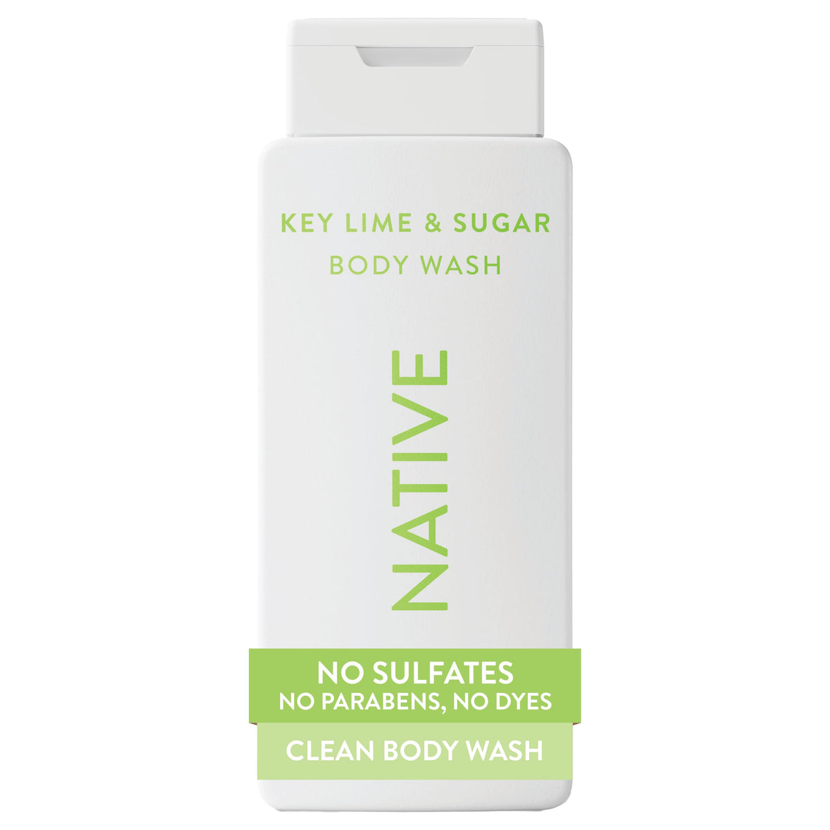 Native key lime & sugar front bottle showing label and size for clear identification and trust