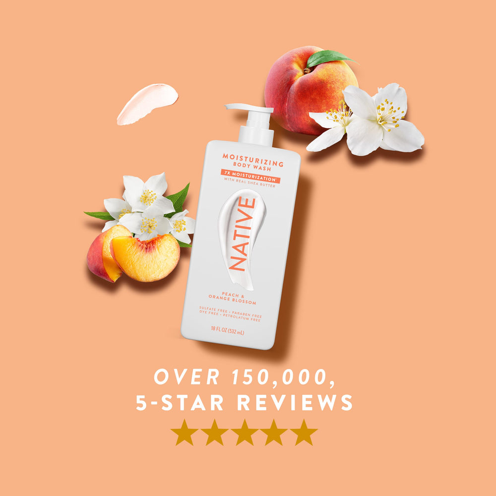 Native label ingredient list close-up highlighting naturally derived, gentle benefit