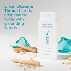 Native ingredient label close-up showing clean, plant-based formulation