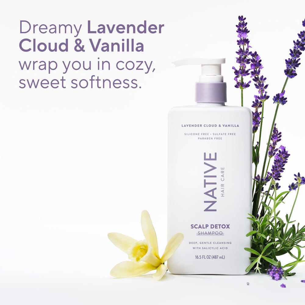 Native lavender and vanilla scent elements suggesting calming fragrance and comfort