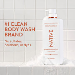 Native pump close-up highlighting dispenser and easy one-handed use benefit