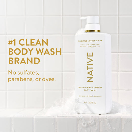 Native close-up pump and label highlighting gentle formula benefit