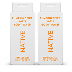 Native bottle front view showing pumpkin spice latte scent and clean packaging benefits