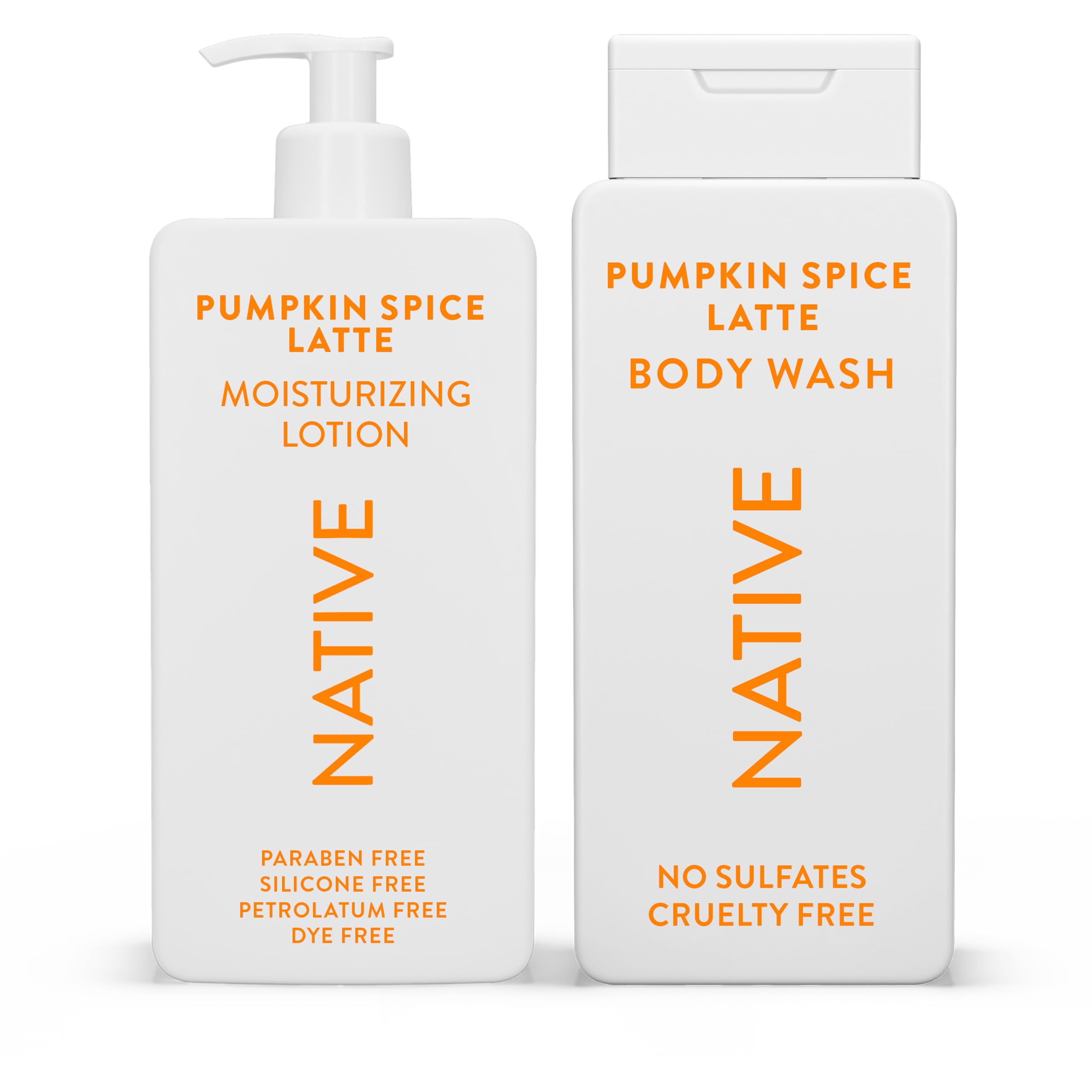 Native Pumpkin Spice Latte set front view showing clean packaging and cozy scent benefit