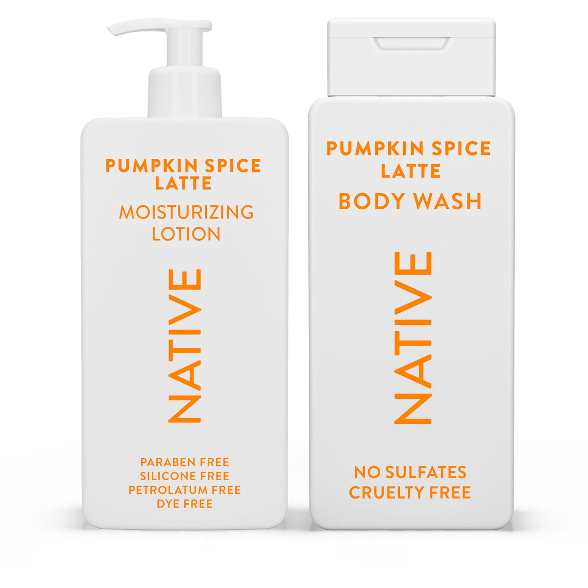 Native Pumpkin Spice Latte set front view showing clean packaging and cozy scent benefit