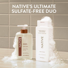 Bubble bath made with Native showing relaxing soak and lightly scented water