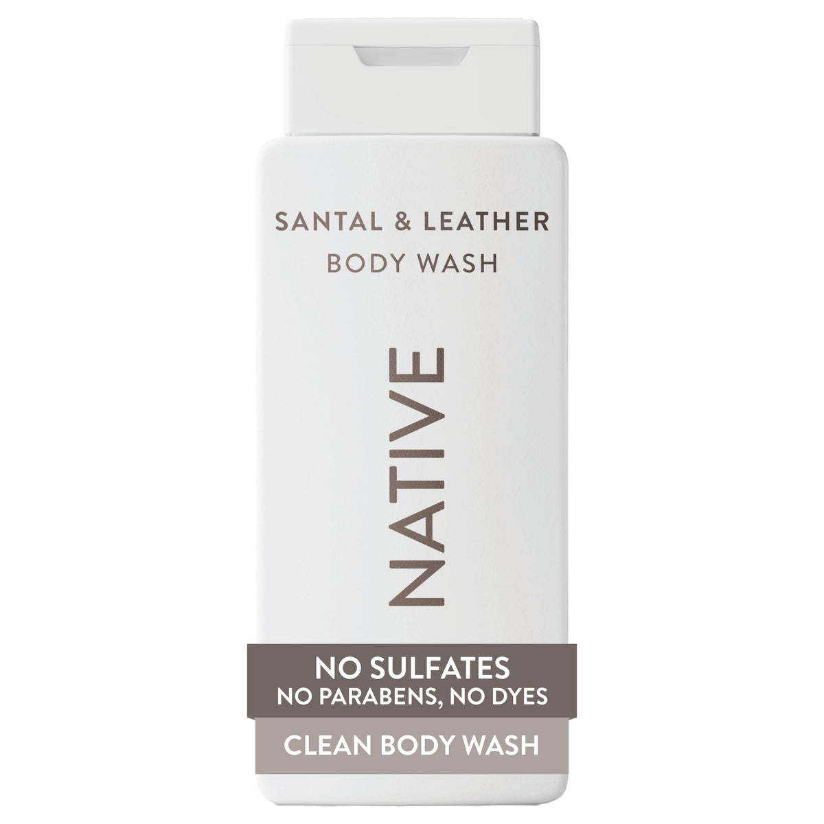 Native front bottle showing label and scent for a clean shower experience