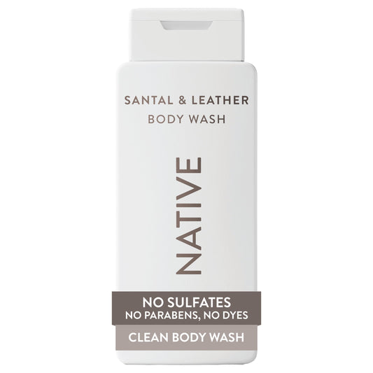 Native front bottle showing label and scent for a clean shower experience